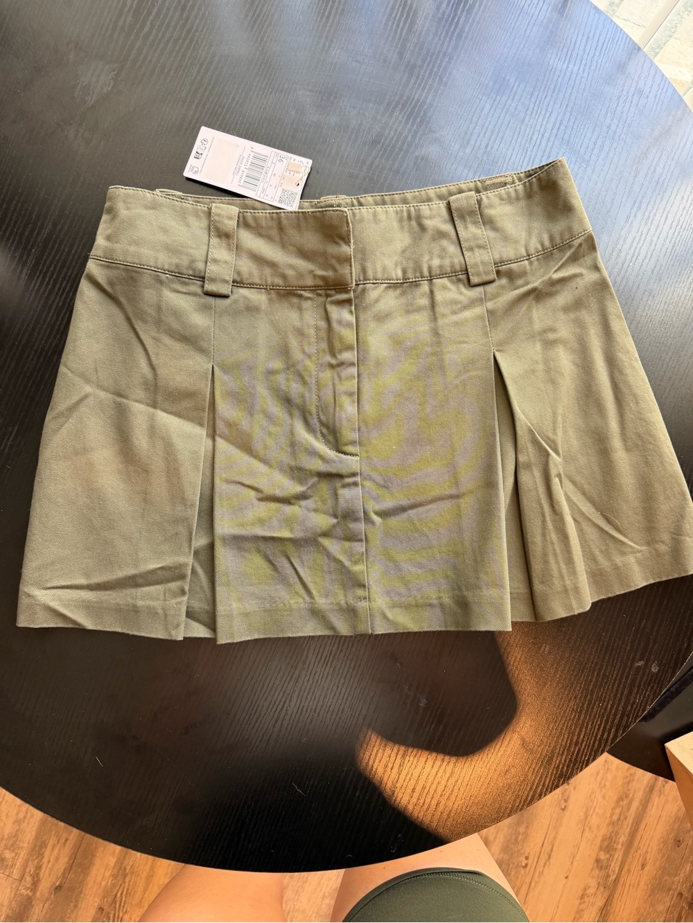 Mango NWT Pleated Mini Skirt - Olive Green LAST CHANCE DISCOUNT